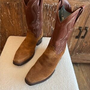 Tecovas Brown suede Leather Cowboy Boots
